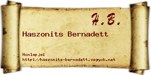 Haszonits Bernadett névjegykártya