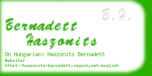 bernadett haszonits business card